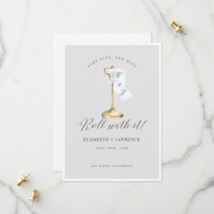 Roll with it Elegant Toillet Paper Roll & Stand Save The Date