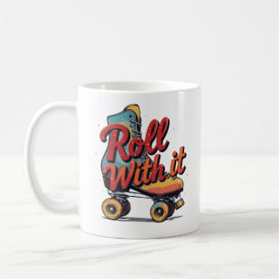 Roll with it Retro 70er 80er Roller Skate Graphic Kaffeetasse