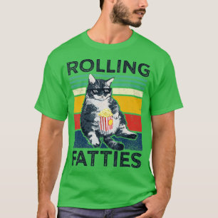 Rollatzen Katze Lazy Art Katze Katze an Männer T-Shirt