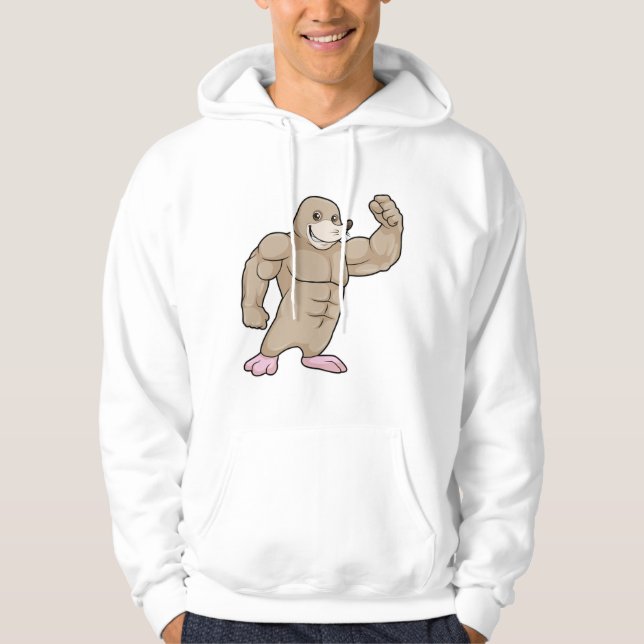 Rolle als Bodybuilder mit großen Muskeln Hoodie (Vorderseite)