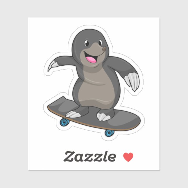 Rolle als Skater mit Skateboard Aufkleber (Blatt)