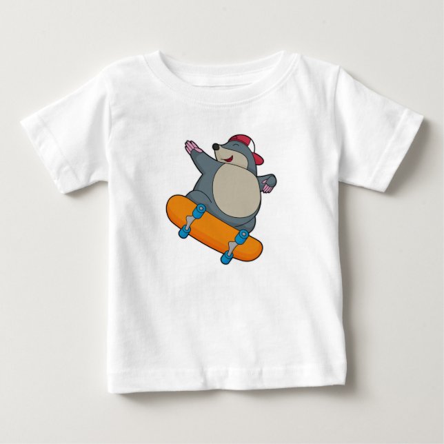 Rolle als Skater mit Skateboard Baby T-shirt (Vorderseite)