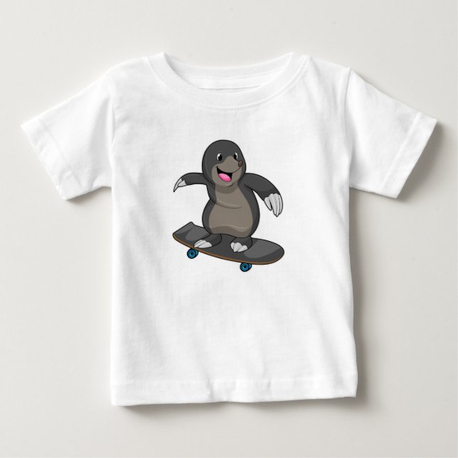 Rolle als Skater mit Skateboard Baby T-shirt (Vorderseite)