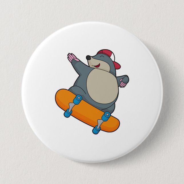 Rolle als Skater mit Skateboard Button (Vorderseite)
