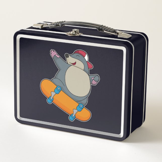 Rolle als Skater mit Skateboard Metall Brotdose (Vorderseite)