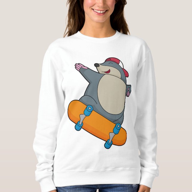 Rolle als Skater mit Skateboard Sweatshirt (Vorderseite)