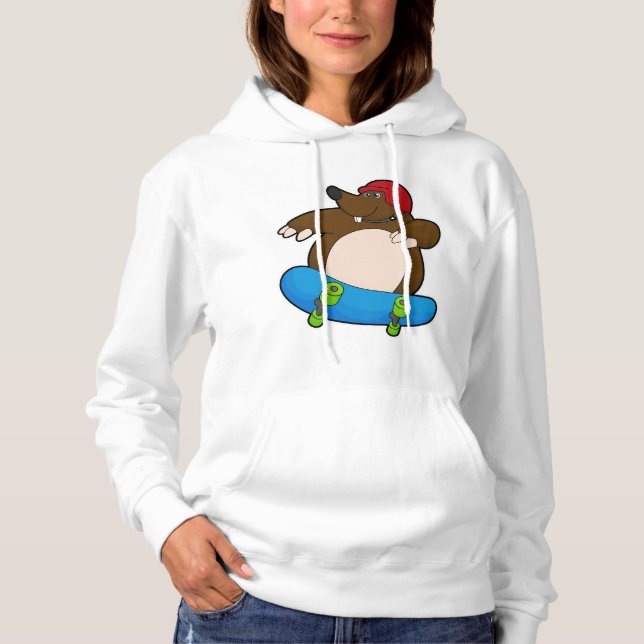 Rolle als Skater mit Skateboard und Helm Hoodie (Vorderseite)