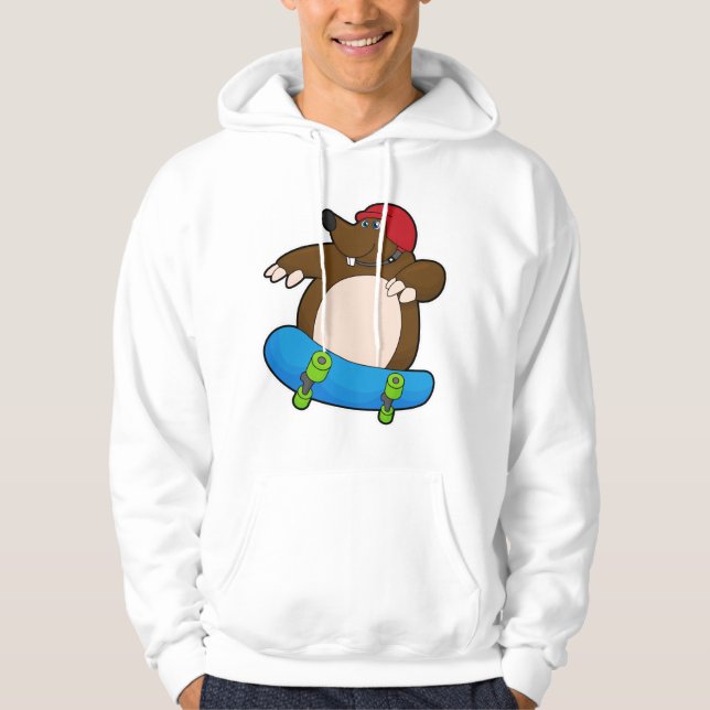 Rolle als Skater mit Skateboard und Helm Hoodie (Vorderseite)