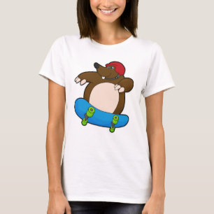 Rolle als Skater mit Skateboard und Helm T-Shirt