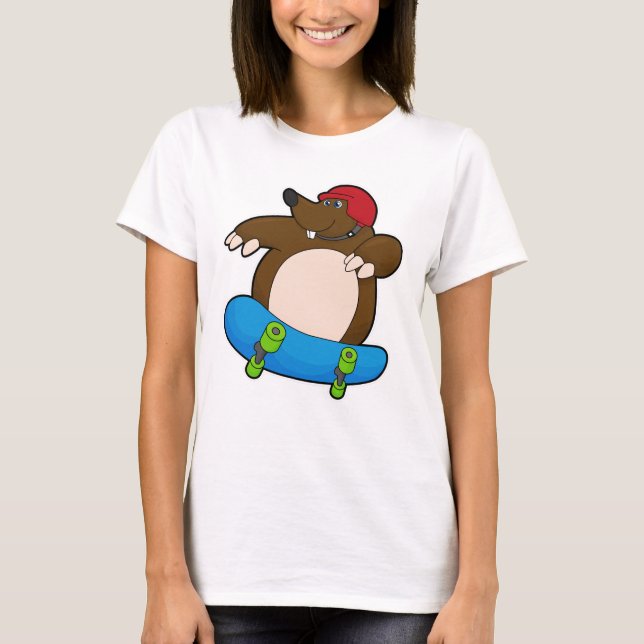 Rolle als Skater mit Skateboard und Helm T-Shirt (Vorderseite)