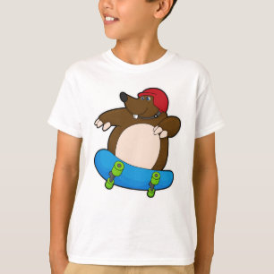 Rolle als Skater mit Skateboard und Helm T-Shirt
