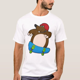 Rolle als Skater mit Skateboard und Helm T-Shirt