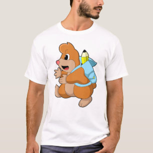 Rolle als Student mit Rucksack T-Shirt