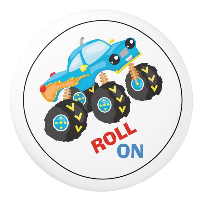 Rolle auf Monster-LKW Keramikknauf (Vorderseite)