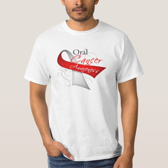 Rolle-Band-Mundkrebs-Bewusstsein T-Shirt (Vorderseite)