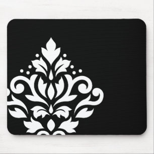 Rolle-Damast glich i-Weiß auf Schwarzem aus Mousepad