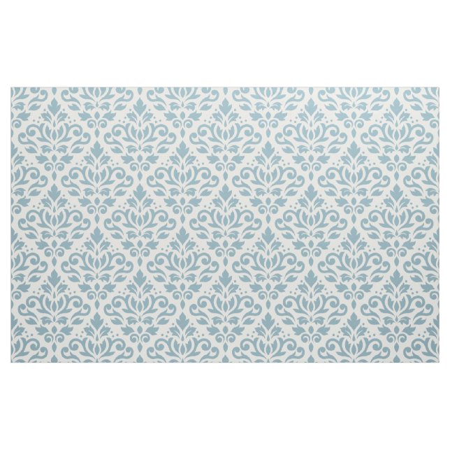 Rolle-Damast-Muster-Blau auf Creme Stoff (Yard (91,4 cm))