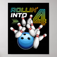 Rolle in 4 Retro Bowling Geburtstagsfeier 4. Gebur