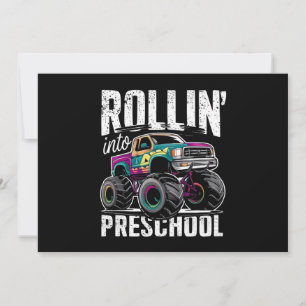 Rolle in den Vorschul-Monstertruck zurück zur Schu Einladung