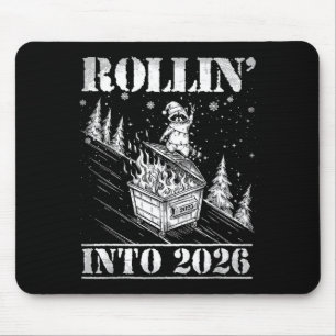 Rolle in Richtung 2026 Lustige Waschbär-Müllcontai Mousepad