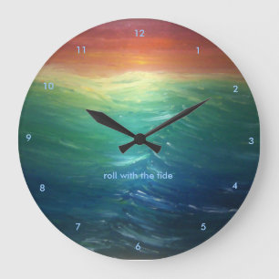 "Rolle mit die Gezeiten" Wanduhr