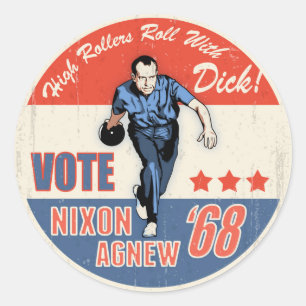 Rolle mit Nixon Runder Aufkleber