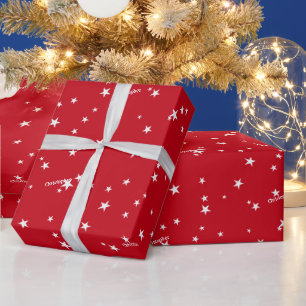 Rolle, Name, Muster für festliche Rot- und Weißste Geschenkpapier