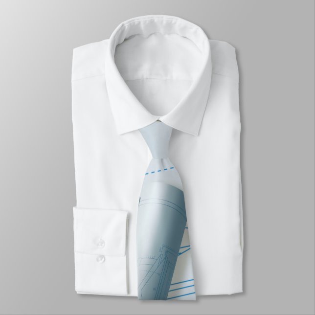 Rolled Blueprint Bau Zuhause Reparatur Necktie Krawatte (Gebunden)