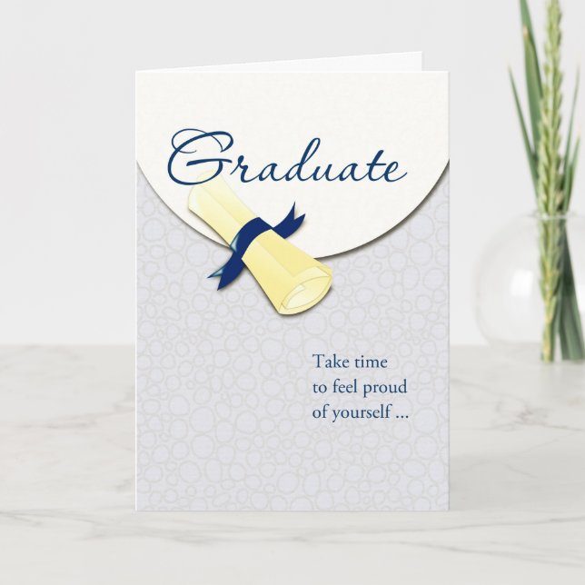 Rolled Diploma Graduate Abschluss Herzlichen Glück Karte (Vorderseite)