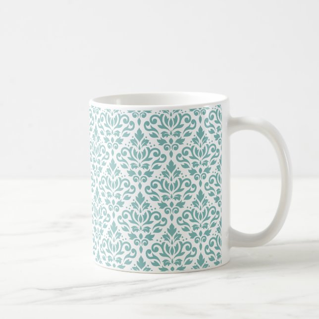 Rollen-Damask-Aquamarines Muster Kaffeetasse (Rechts)