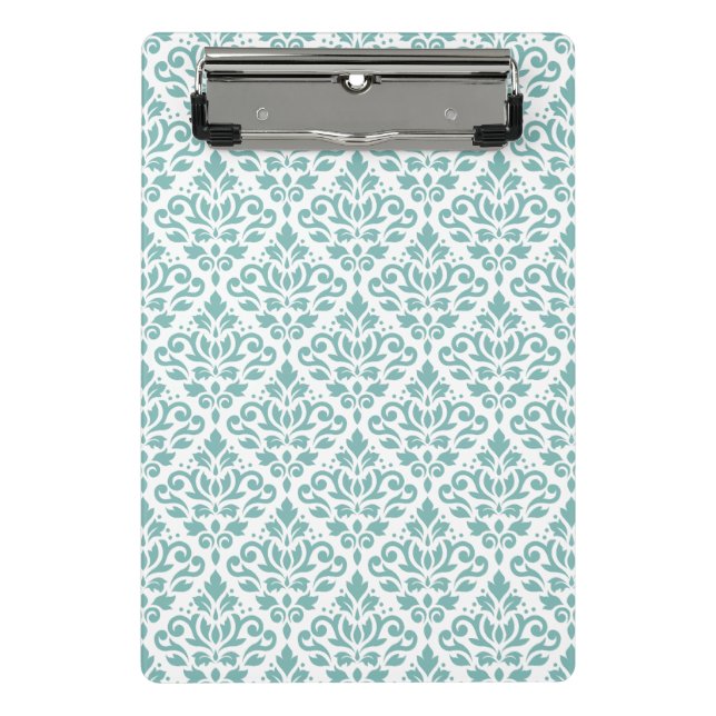 Rollen-Damask-Aquamarines Muster Mini Klemmbrett (Vorderseite)