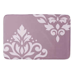 Rollen Damask Art I Pink auf Mauve Badematte