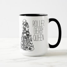 Rollen-Derby-Königin-Schwarz-Griff-Kaffee-Tasse