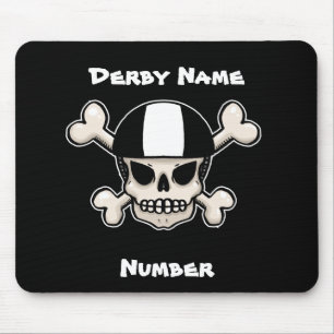 Rollen-Derby-Totenkopf mit gekreuzter Knochen Mousepad
