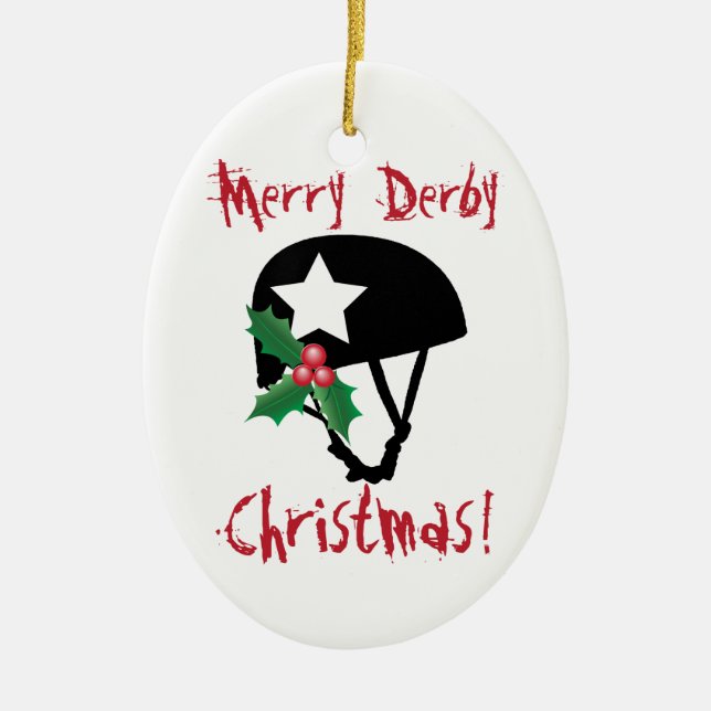 Rollen-Derby-Weihnachten, Rollen-Skaten Keramik Ornament (Vorne)
