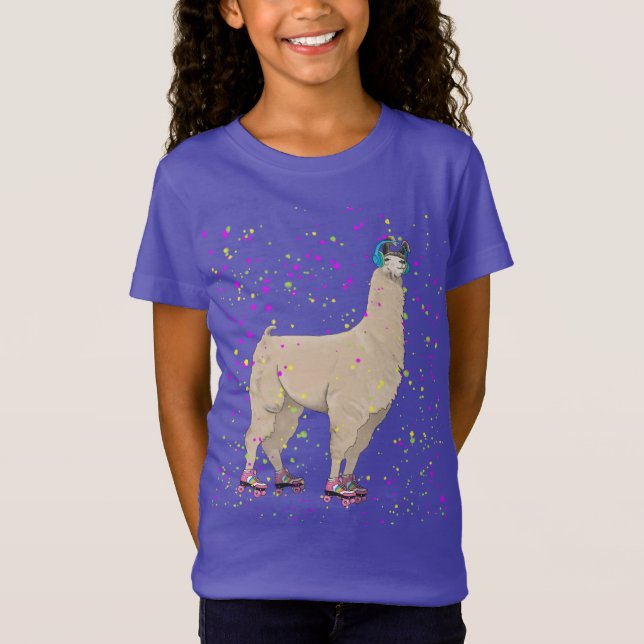 Rollen-Disco-Lama T-Shirt (Vorderseite)