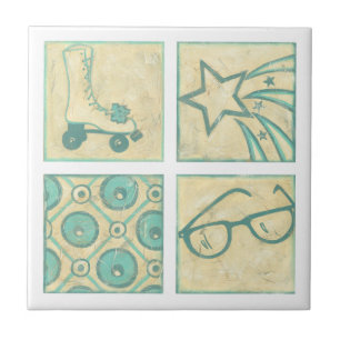 Rollen-Eisbahn Woodblock, das durch Chariklia Fliese