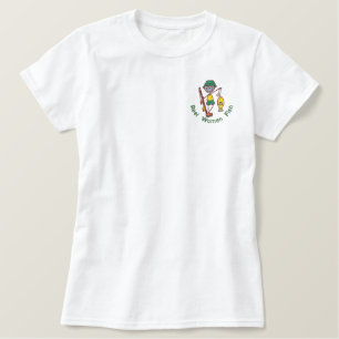 Rollen-Frauen-Fisch Besticktes T-Shirt