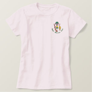 Rollen-Frauen-Fisch Besticktes T-Shirt