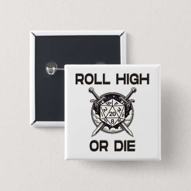 Rollen hoch oder 20-seitige Würfel die Button (Vorne & Hinten)