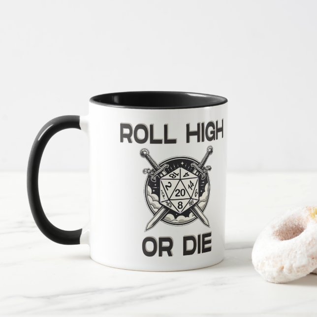 Rollen hoch oder 20-seitige Würfel die Tasse (Mit Donut)