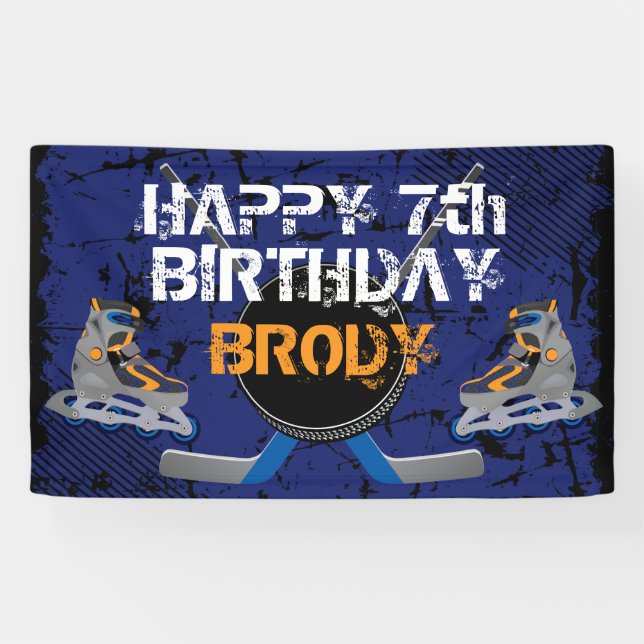 Rollen-Hockey-Geburtstag Banner (Horizontal)