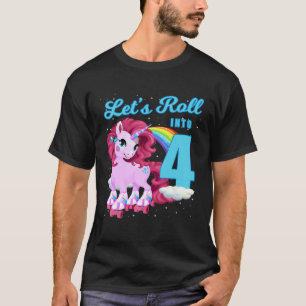 Rollen in 4-Rollen-Skaten-Roller-Girl gelassen T-Shirt