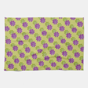 Rollen in Blume (lila/Limon) Handtuch