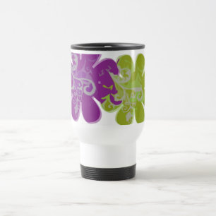 Rollen in Blume (lila/Limon) Reisebecher