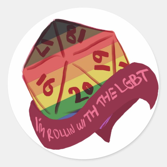 Rollen mit LGBT - DnD-Aufkleber Runder Aufkleber (Vorderseite)