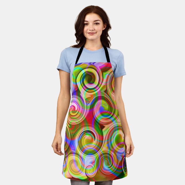 Rollen Pastel geometrisch abstrakt Schürze (Getragen)