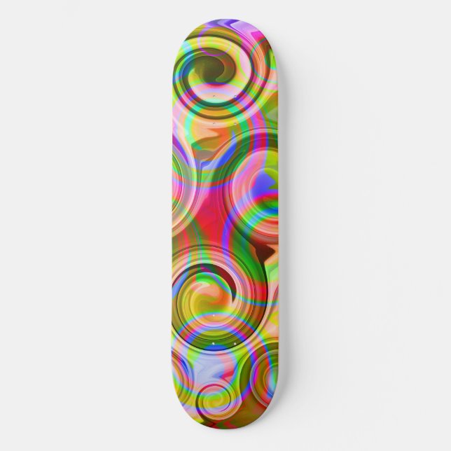 Rollen Pastel geometrisch abstrakt Skateboard (Vorderseite)