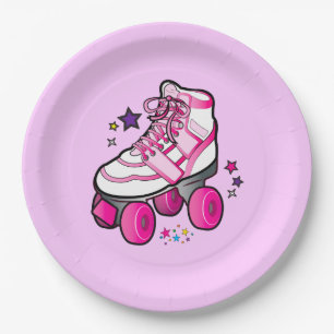 Rollen-Skate-Mädchen Pappteller