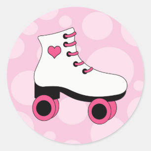 Rollen-Skaten-Kaugummi-Rosa-Aufkleber Runder Aufkleber